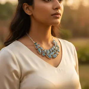 925 Silver Women's <b>Crystal</b> Necklace with Labradorite Gemstone - Product Image 2