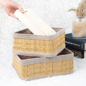 Juego de 3 Cajas de Almacenamiento Decorativas Clásicas Hechas a Mano, Ecológicas, de Paja Natural con Alta Tolerancia de Precisión, Hechas en TN - Product Image 4