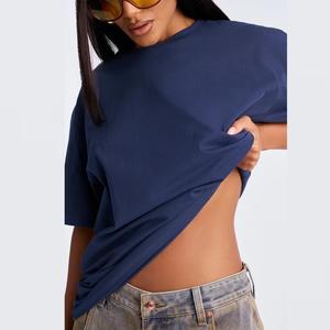 T-shirt unisexe en coton 100% respirant, à séchage rapide, écologique, de mode, en gros, taille plus, logo tricoté, décontracté, uni - Product Image 3