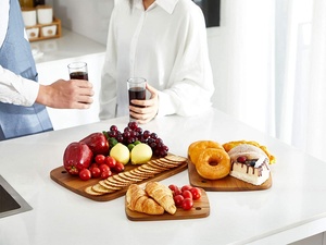 Planche à découper en bois d'acacia de qualité supérieure Bloc de service et de hachage en bois naturel fabriqué à la main durable pour la cuisine - Product Image 4