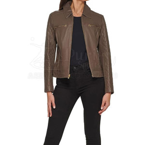 Professional <b>High</b> Quality Latest Design 2025 <b>Leather</b> Material Women <b>Leather</b> Jacket On Sale Now - Product Image 2