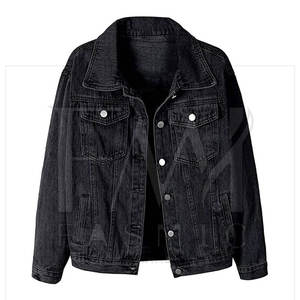 Top Selling <b>Black</b> <b>Women's</b> Denim <b>Jacket</b> Fashionable and Breathable with Custom Design Cotton Filled Knitted Style - Product Image 1