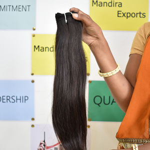 Vente en gros pas cher Extensions de cheveux crus Cheveux indiens crus cuticules alignés Paquet Kinky Straig Machine Double Trame de cheveux humains - Product Image 6