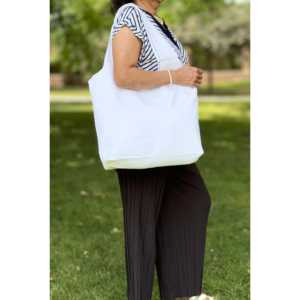 Sac fourre-tout en coton beige moyen pour tous les jours, fermeture à pression, fermeture éclair, impression personnalisable, publicité biologique, utilisation quotidienne, sacs de voyage - Product Image 2