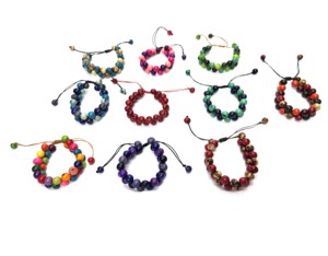 Handmade Adjustable Seed <b>Beaded</b> <b>Bracelet</b> Eco-Friendly Fashion Artisan Jewelry with Natural Seeds in Colorful Designs - Product Image 1