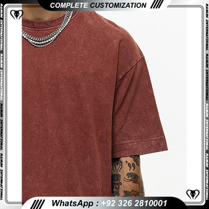 เสื้อยืดผ้าฝ้ายเฮฟวี่เวทวินเทจฟอกสีลายกราฟิกเสื้อผ้าแนวสตรีทโชว์ไหล่ตกไซส์ใหญ่พิเศษสำหรับฟิตเนส - Product Image 3