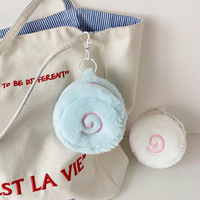 Sac à maquillage en peluche miniature mignon en forme d'écouteur, pochette à fermeture éclair légère pour le rangement des cosmétiques, des bijoux et des câbles