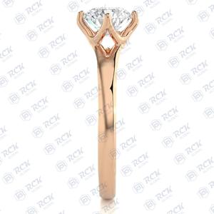 1.10 CTW ronde coupe fendue tige Moissanite bague pour femme anniversaire et cadeau d'anniversaire pour l'amour - Product Image 4