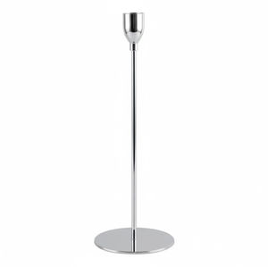 Porte-bougie en métal poli élégant, bougeoir en fer de qualité supérieure, ornement pour mariage et décoration intérieure, finition argentée - Product Image 1