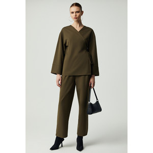 ETHIQUET Salvia Women's <b>Wrap</b> Kapama Tie Modal Two-Piece Set - Product Image 1
