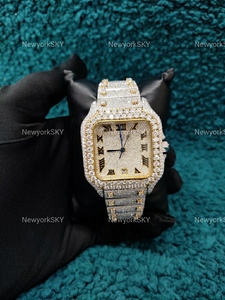 Reloj de pulsera para hombre de alta calidad famoso estilo único DEF Color VVS Moissanite Diamond Iced Hip Hop Bling Bustdown movimiento de cuarzo - Product Image 2