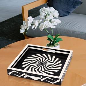 Luxe indien fait à la main MTF RAISEN 12*12 "thé café plateau carré nouveau Design polyvalent idéal pour une utilisation à domicile Restaurant - Product Image 1