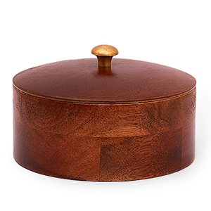 Top Selling Sustainable Wooden <b>Serving</b> <b>Bowl</b> <b>with</b> <b>Lid</b> Unique Shape and Great Polish Various Shades from HHO in India - Product Image 3