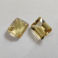 Citrine naturelle de haute qualité, 12x10mm, rectangulaire, facettée, jaune, pierres précieuses en vrac, polies, taillées, 6,3 carats, trou percé, pour bijoux DIY