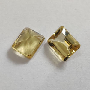 พลอยซิทรีนธรรมชาติขนาด12x10มม. อัญมณีสีเหลืองทรงสี่เหลี่ยมผืนผ้าเจียระไนโดยผู้ผลิตสำหรับการทำเครื่องประดับ - Product Image 2