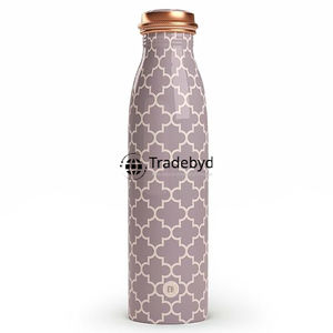 Bouteille en cuivre pur pour l'eau potable à la main de style ayurvédique large bouche étanche Tradebyd - Product Image 2