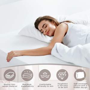 Housses et draps d'oreiller non tissés blancs jetables de haute qualité Produits de sécurité pour chambre à coucher à motif de feuilles modernes - Product Image 2