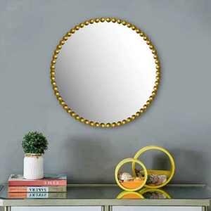 Venta caliente con precio razonable Juego de mesa de maquillaje con espejo Hecho EN LA India Espejo de pared de metal Diseño de flores con alta calidad - Product Image 4