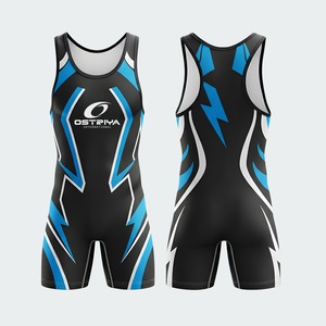 Créez votre propre maillot de lutte personnalisé à transfert thermique pour homme en Spandex/Polyester, infroissable, respirant, sans coutures, nouveau design - Product Image 1