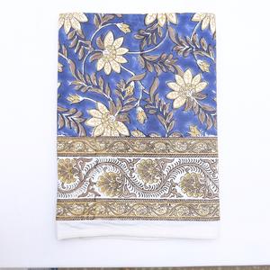Mantel de Alta Calidad Hecho a Mano con Estampado Floral en Bloque, para Bodas, Uso Diario, Algodón Orgánico Suave, Decoración Ecológica para el Hogar - Product Image 1