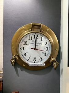 Reloj de pared de ojo de buey de barco náutico de latón de 9 pulgadas, decoración marítima única para el hogar para inauguración de la casa, cumpleaños, boda, regalo personalizado - Product Image 5