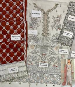 2022 Collection d'été indien pakistanais dernier filet en mousseline de soie brodé lourd Salwar Kameez robe de vente chaude avec costume - Product Image 2