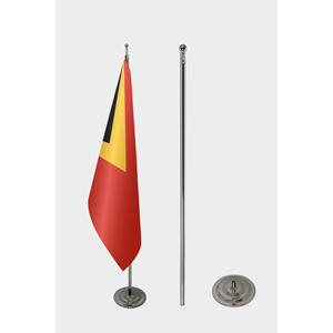 Custom Digital-Printed East Timor Indoor <b>Flag</b> on Polyester or Silk Aluminum <b>Pole</b> Pennant Style - Product Image 2