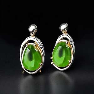 Boucles d'oreilles en argent sterling 925 avec péridot et pierres précieuses Offre Spéciale pour femmes Boucles d'oreilles en argent à la mode - Product Image 6