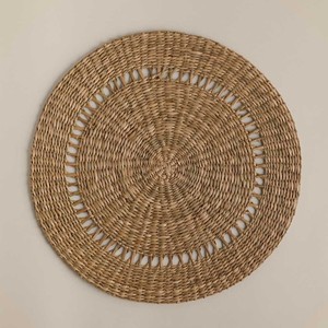 Napperon en jonc de mer noir intemporel tissé à la main tapis de Table rond naturel napperon décoratif pour la cérémonie de mariage ou la décoration intérieure - Product Image 3