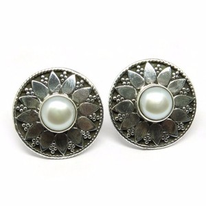 Magia secreta Pendientes de plata de ley 925 con perlas, joyería de plata con tensión, fabricante de joyería de plata India - Product Image 2