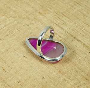 Pink Botswana Agate Sterling Silver <b>Ring</b> Pear Shape Handmade Natural Gemstone Jewelry US Size 6 Gift For Women - Product Image 6