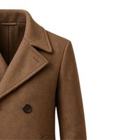 Manteau long d'hiver pour homme en laine mélangée, à double boutonnage, avec col à revers et poches latérales, couleur camel kaki, OEM