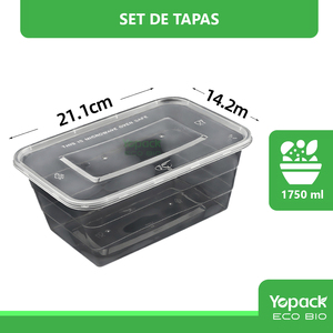 Tapa plana rettangolare de PP para recipientes de 1750 ml, paquete de 150 piezas, invios desde Mexico - Product Image 3