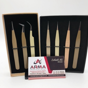 แหนบต่อขนตาสแตนเลสแบบยั่งยืนเครื่องมือทดสอบความงามแบบใช้มือติดปลายแหลม - Product Image 4