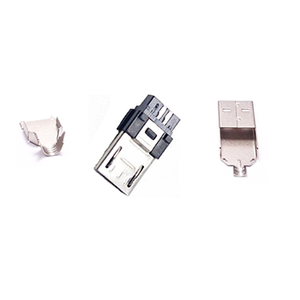 Conector Mini USB 2.0 Tipo B Macho para Soldar, Acabado de Contacto de Bronce Fosforoso, Durabilidad 1500, Retardante de Llama 94 V-0, Vertical - Product Image 1