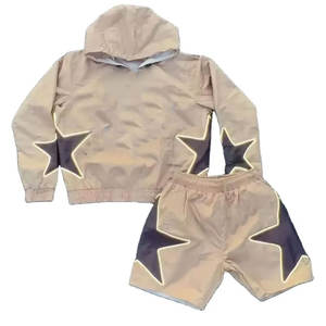 Nouveaux ensembles courts coupe-vent pour hommes, tissu doux et confortable, prix de gros, ensembles courts faciles à porter, ensembles courts coupe-vent - Product Image 5