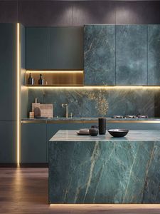 Gabinete de cocina de lujo estilo Shaker RTA tamaño personalizado con carcasa de acero inoxidable y encimera para islas de cocina de apartamento - Product Image 3