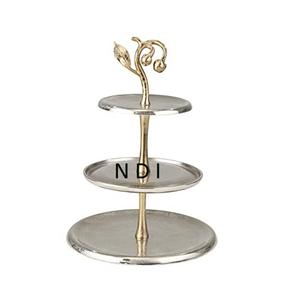 Uso de fiesta de Navidad, pastel de comida, postre, servidor, taza plegable redondeada, soporte para pastel, acabado brillante, soporte de Metal para pastel de 3 niveles - Product Image 1