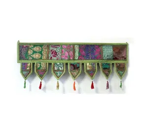 Banjara Toppers per finestre bohémien tenda indiana ricamata a mano arazzi Vintage Patchwork Toran mantovane Decorative