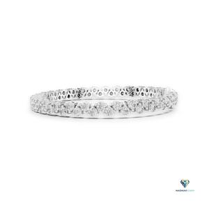 6.20 CT White <b>Gold</b> Round Lab Grown Diamond Tennis Bracelet in 18K <b>Solid</b> 7 Inch Classic Collet Set Linear Link Bracelet for Women - Product Image 2