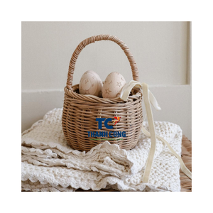 12 Pièces Mini Tissé Paniers Mini Panier En Osier Avec Poignées