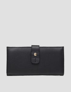 100% cuir véritable dames fermeture à glissière portefeuille doux et magnifiquement conçu avec chaînes décoration longue et bouton fermeture noir - Product Image 1