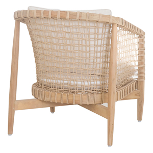 Jardín al aire libre Villa Hogar Restaurante Salón Silla Muebles Materiales Madera de teca con cuerda tejida y almohadón-Jia - Product Image 4