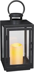 Lanterne de Jardin o Black Metal Operated Outdoor Candle Lantern Porto Black Metal Indoor Outdoor Linternas Decoración moderna para el hogar - Product Image 4