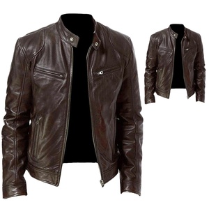 Alta calidad al por mayor de la motocicleta de gran tamaño de invierno personalizado chaquetas de cuero marrón para los hombres - Product Image 3
