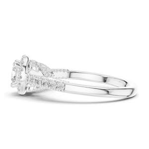 Anillo de Compromiso con Halo de Diamantes de Laboratorio Redondos Brillantes de 1.19 CT para Mujer, Claridad VVS-VS EF, Oro de 18K, 14K, 10K y Plata 925 - Product Image 6