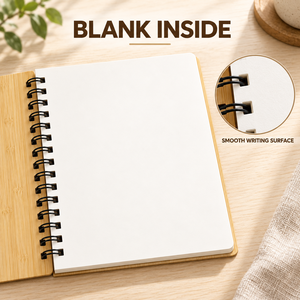 Carnet à spirales LABON personnalisé en bambou avec couverture en PU, format A5, logo gravé au laser, pages vierges, bande élastique, porte-stylo, cadeaux OEM - Product Image 3