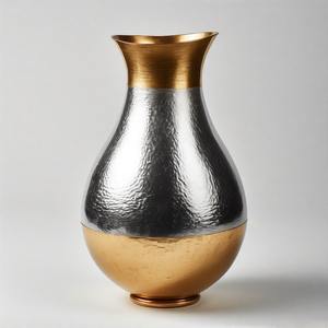 VelvetGlow Grand Metal <b>Vase</b> Opulent Grace <b>Tall</b> Bronze Finish Designer Metal <b>Vase</b> Exquisite Handcrafted Accent for Home Decor - Product Image 1