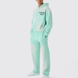 Custom Logo Men's Track Suit Set 400 Grams Cotton Hooded <b>Sweatshirts</b> and Sweatpants Sportswear Set - Product Image 6