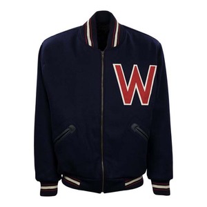 OEM Manufacturer's High Quality <b>Men's</b> 100% Cotton Baseball Bomber <b>Jacket</b> Custom Chenille Embroidery <b>Leather</b> Sleeve Puffer <b>Jacket</b> - Product Image 6